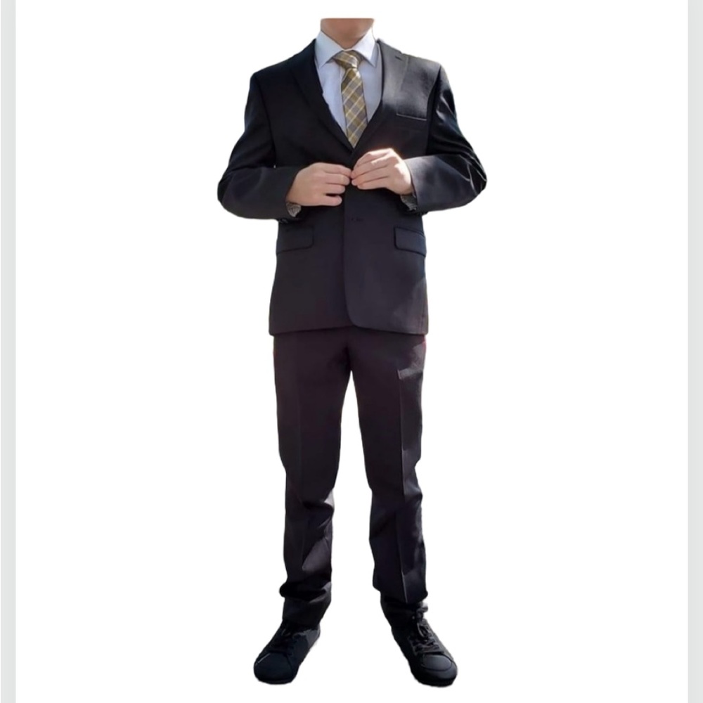 Michael Kors Boys 2-Piece Wool Suit Black Size 16R Formal Blazer Pants
